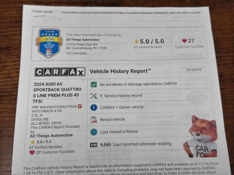 2024 Audi A5 Sportback quattro S line Prem Plus 45 TFSI