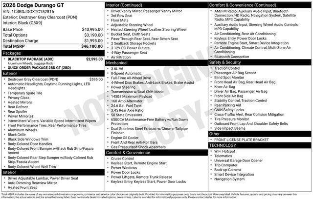 2026 Dodge Durango GT