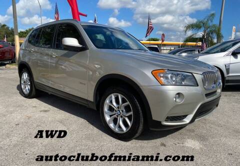 2013 BMW X3 for sale at AUTO CLUB OF MIAMI, INC in Miami FL