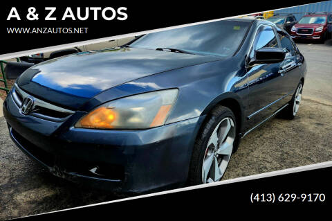 2007 Honda Accord for sale at A & Z AUTOS in Westfield MA