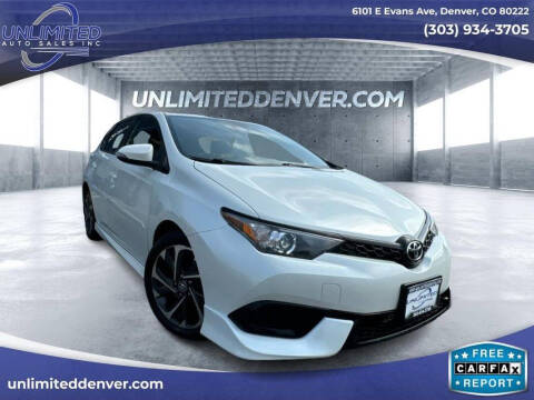 2017 Toyota Corolla iM for sale at Unlimited Auto Sales in Denver CO