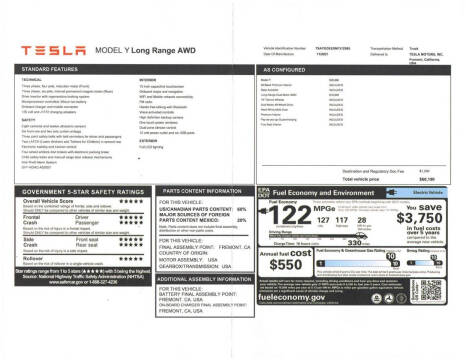 2022 Tesla Model Y Long Range