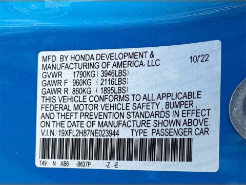 2022 Honda Civic Sport