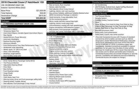 2018 Chevrolet Cruze LT Auto