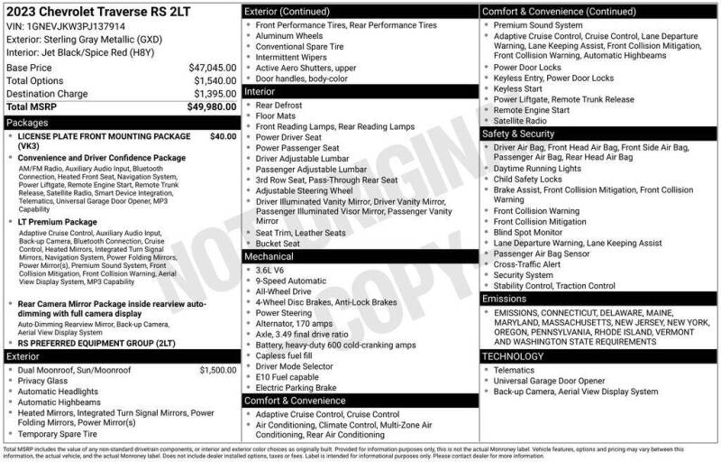 2023 Chevrolet Traverse RS