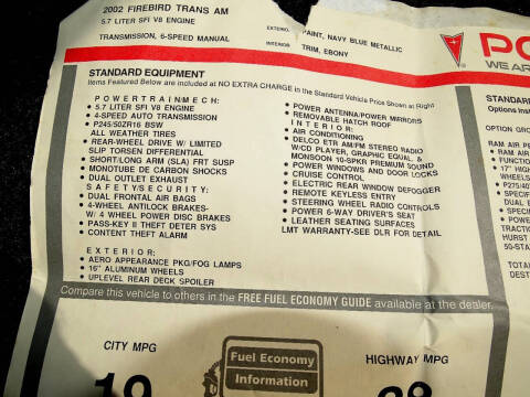 2002 Pontiac Firebird Trans Am