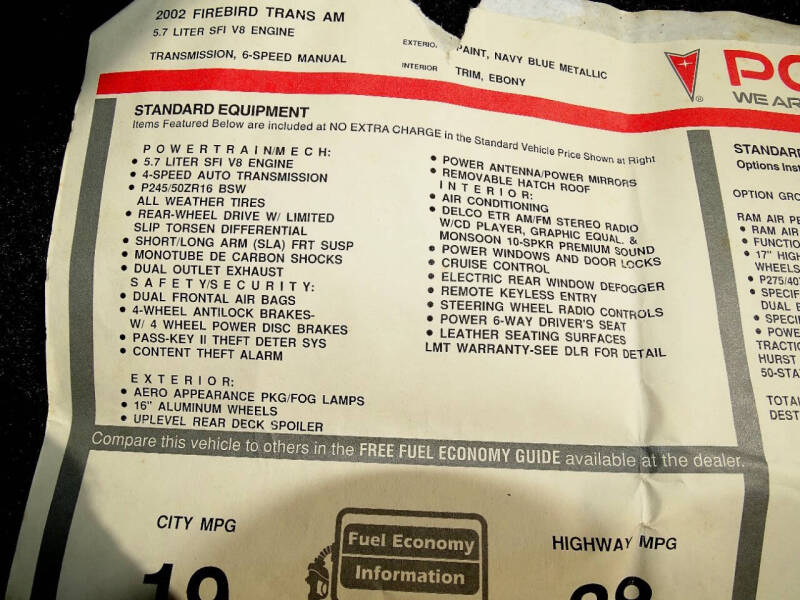 2002 Pontiac Firebird Trans Am