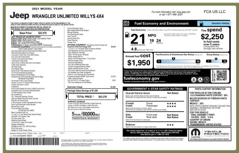 2021 Jeep Wrangler Unlimited