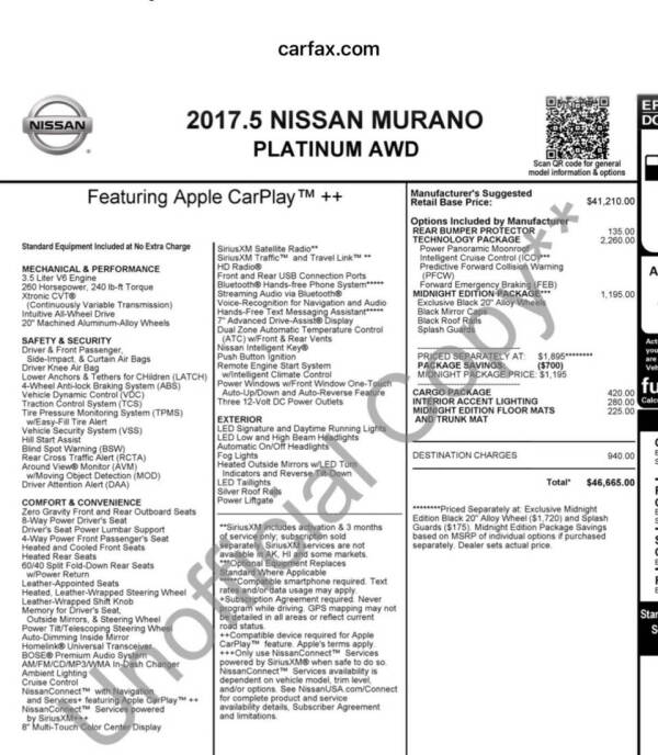2017 Nissan Murano Platinum