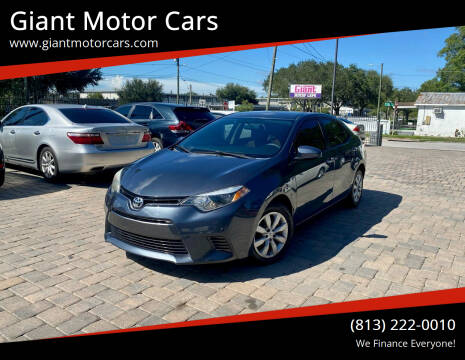 2016 Toyota Corolla for sale at Giant Motor Cars in Tampa FL