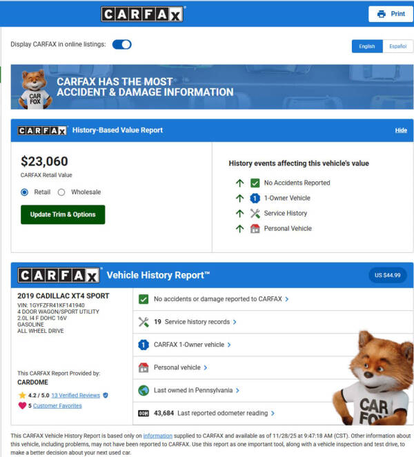 2019 Cadillac XT4 Sport