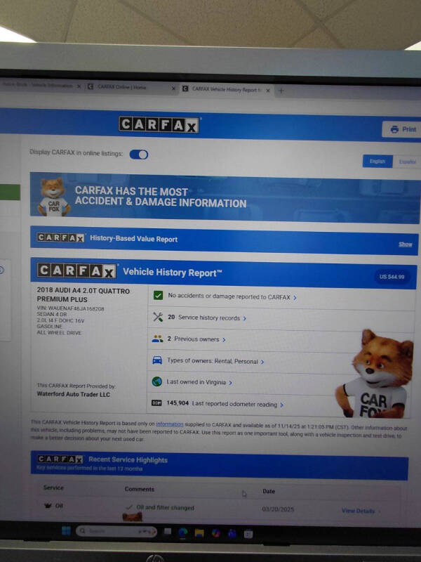 2018 Audi A4 2.0T quattro Premium Plus