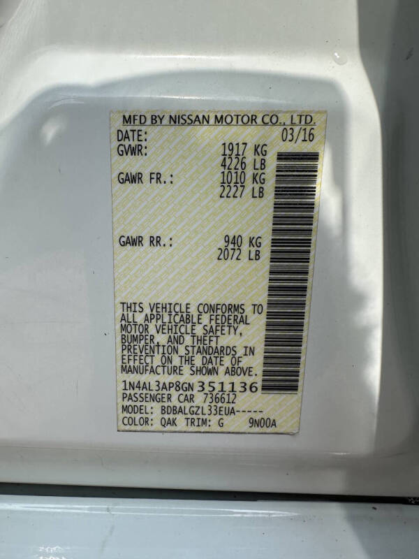 2016 Nissan Altima 2.5 SV