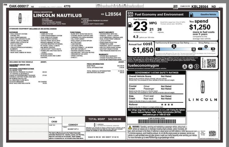 2019 Lincoln Nautilus