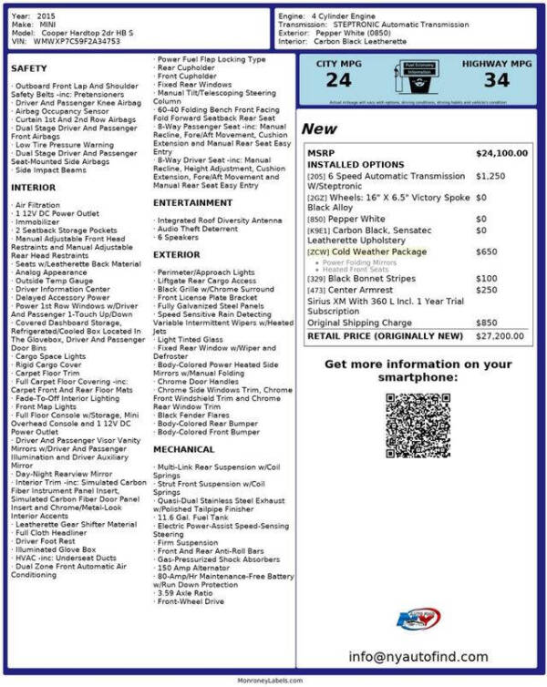 2015 MINI Hardtop 2 Door Cooper S