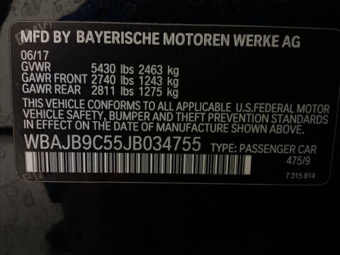 2018 BMW 5 Series M550i xDrive