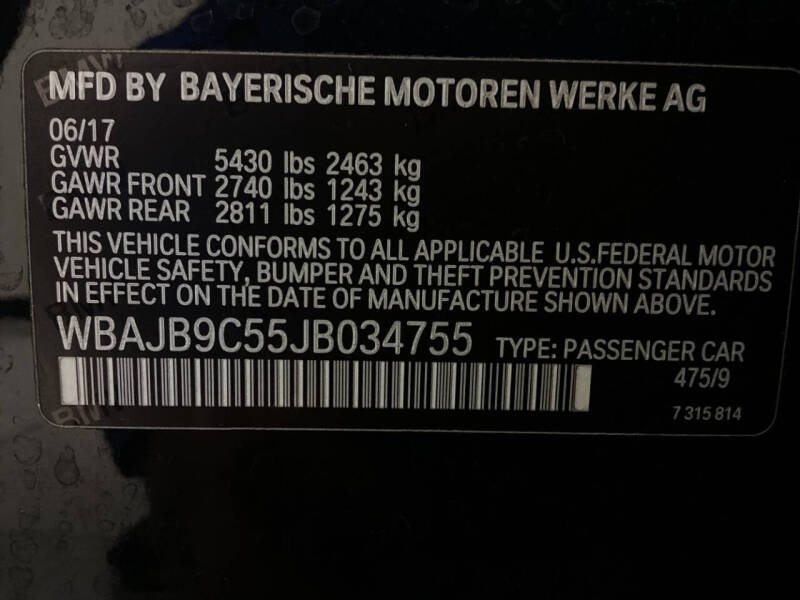 2018 BMW 5 Series M550i xDrive