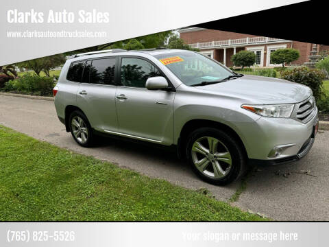 2013 Toyota Highlander for sale at Clarks Auto Sales in Connersville IN