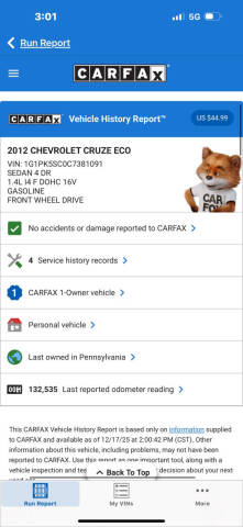 2012 Chevrolet Cruze ECO