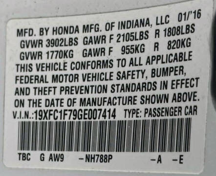 2016 Honda Civic EX-L