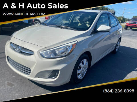 2016 Hyundai Accent for sale at A & H Auto Sales in Greenville SC