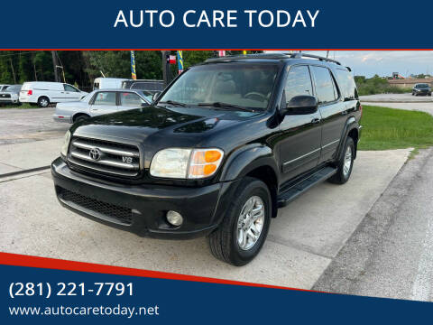 2003 Toyota Sequoia for sale at AUTO CARE TODAY in Spring TX