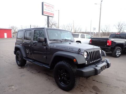 2017 Jeep Wrangler Unlimited for sale at Marty's Auto Sales in Savage MN