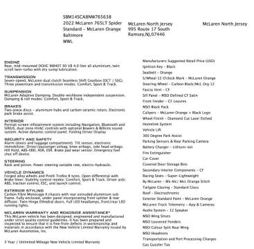 2022 McLaren 765LT Spider