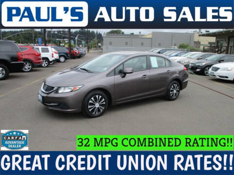 2013 Honda Civic for sale at Paul's Auto Sales in Eugene OR