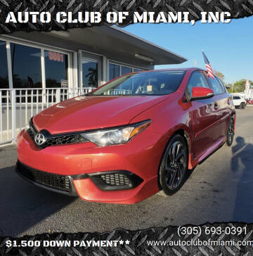 2016 Scion iM for sale at AUTO CLUB OF MIAMI, INC in Miami FL