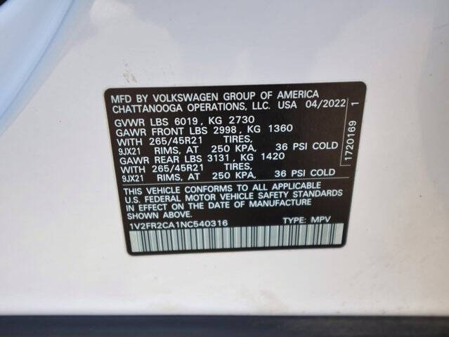 2022 Volkswagen Atlas V6 SEL Premium R-Line 4Motion