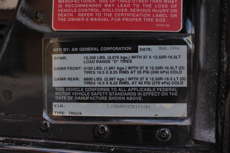 1996 AM General Hummer Open Top