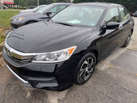 2016 Honda Accord for sale at Pinnacle Acceptance Corp. in Franklinton NC