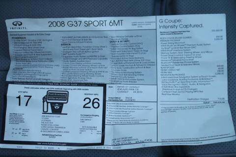 2008 Infiniti G37 Sport