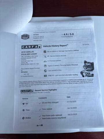 2018 Cadillac Escalade Luxury