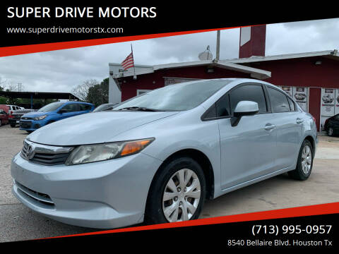 2012 Honda Civic for sale at SUPER DRIVE MOTORS in Houston TX