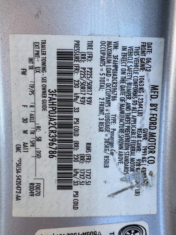 2012 Ford Fusion SEL