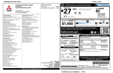 2019 Mitsubishi Outlander Sport