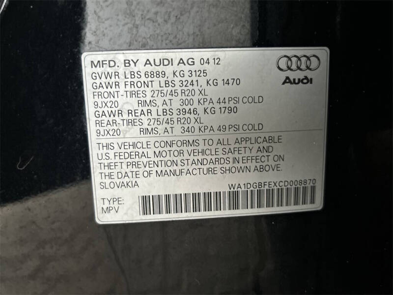 2012 Audi Q7 3.0T quattro S line Prestige