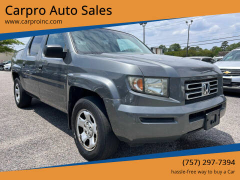 2008 Honda Ridgeline for sale at Carpro Auto Sales in Chesapeake VA