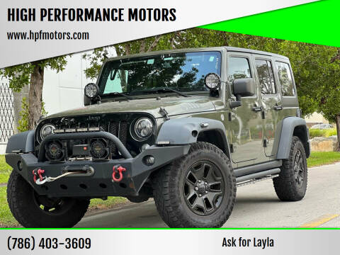 2015 Jeep Wrangler Unlimited for sale at HIGH PERFORMANCE MOTORS in Hollywood FL