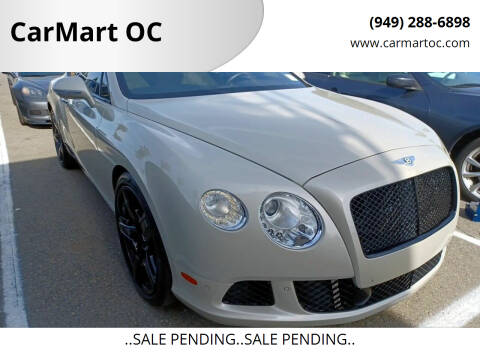 2012 Bentley Continental for sale at CarMart OC in Costa Mesa CA