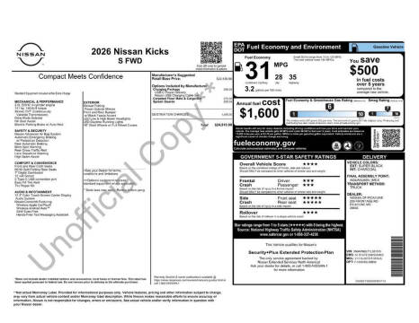 2026 Nissan Kicks S
