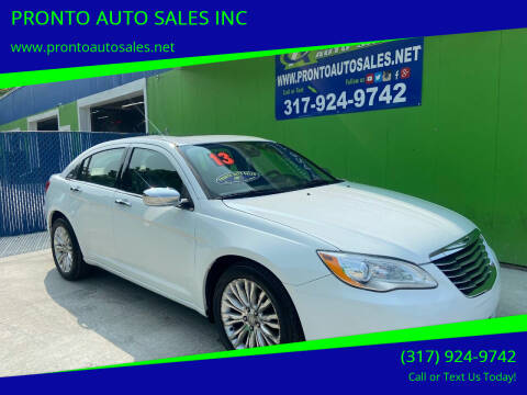 2013 Chrysler 200 for sale at PRONTO AUTO SALES INC in Indianapolis IN