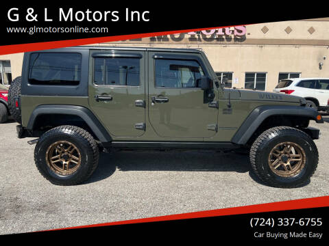 2015 Jeep Wrangler Unlimited for sale at G & L Motors Inc in New Kensington PA