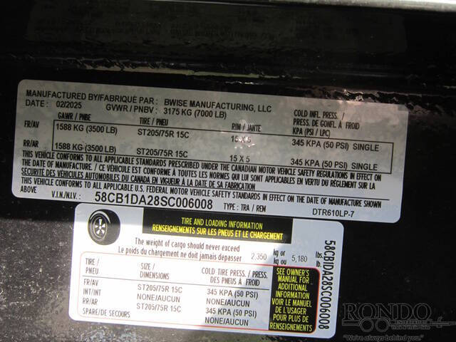 2025 BWISE Dump DTR610LP-7-D