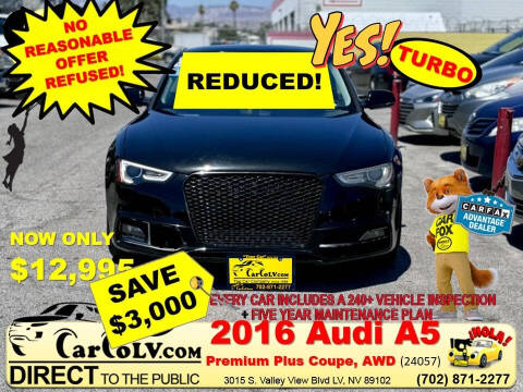 2016 Audi A5 for sale at The Car Company - No Reasonable Offer Refused in Las Vegas NV