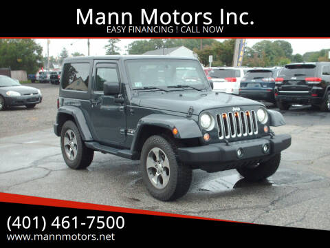 2018 Jeep Wrangler JK for sale at Mann Motors Inc. in Warwick RI