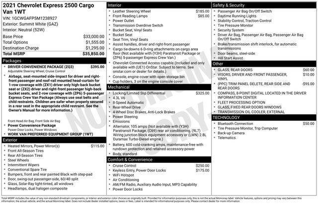 2021 Chevrolet Express 2500