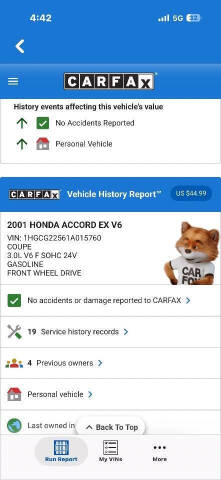 2001 Honda Accord EX V6